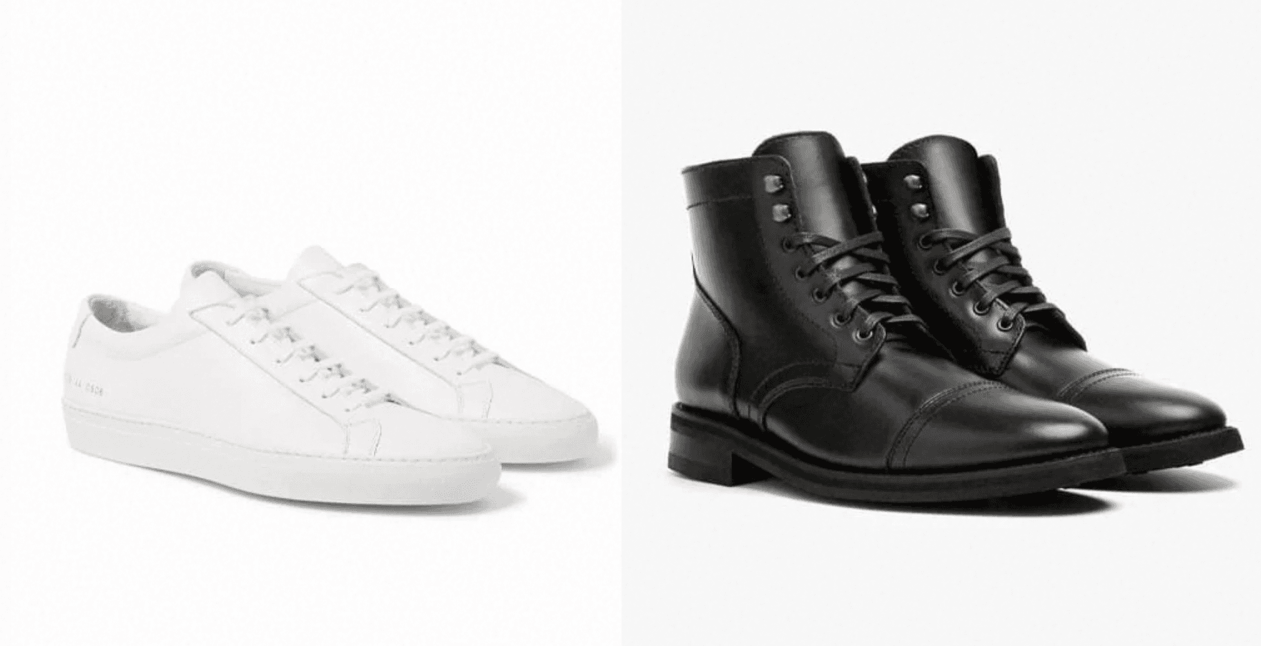 shite shoe, black boots
