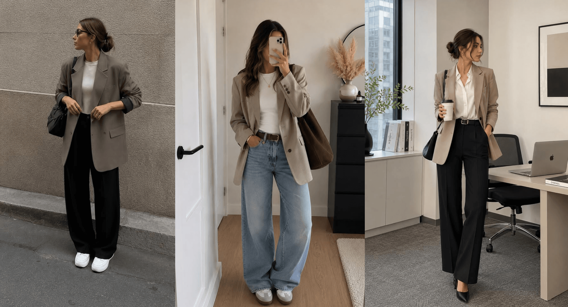 girl in blazer and denim